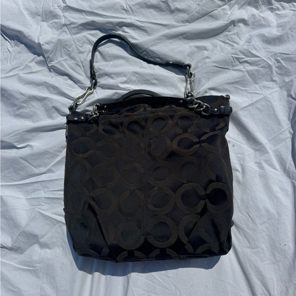 Coach  14146 Black Canvas Hobo Bag